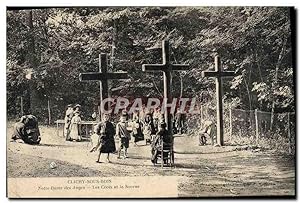 Carte Postale Ancienne Clichy Sous Bois Notre Dame Des Anges Les croix et la source Enfants