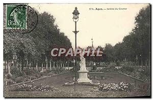 Carte Postale Ancienne Agen Jardins du Gravier