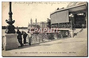 Carte Postale Ancienne Enghien Les Bains Un Coin de la Terrasse et le Casino