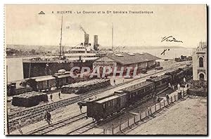 Carte Postale Ancienne Bizerte Le Courrier Et La Cie générale Transatiantique Bateau