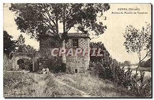 Carte Postale Ancienne Lunel Ruines Du Moulin De Vendran