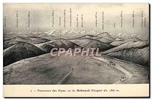 Carte Postale Ancienne Panorama des Alpes Vu du Hohneck