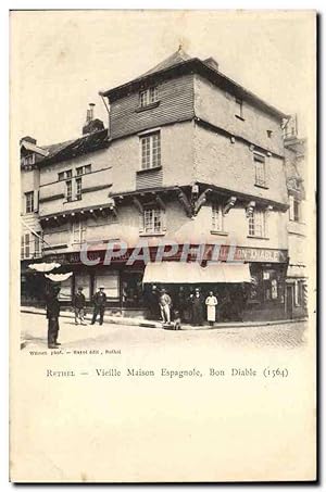 Carte Postale Ancienne Rethel Vieille Maison Espagnole Bon Diable