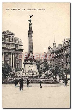 Carte Postale Ancienne Bruxelles Monument Anspach