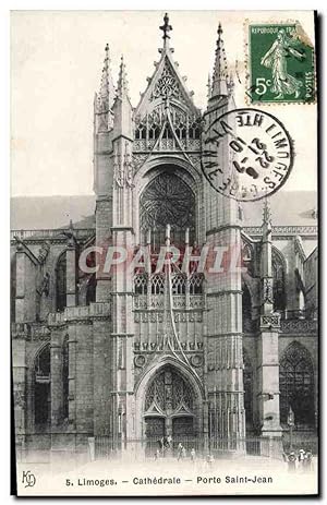 Carte Postale Ancienne Limoges Cathédrale Porte Saint Jean
