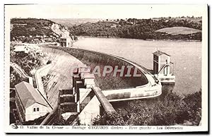 Carte Postale Ancienne Barrage d'Eguzon Rive gauche Les deversoirs