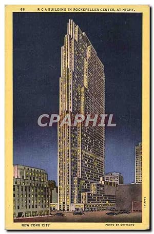 Carte Postale Moderne New York City RCA Building in Rockfeller Center at night