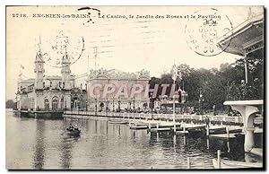 Carte Postale Ancienne Enghien Les Bains Le Casino le Jardin des Roses et le pavillon