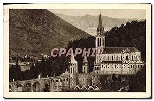 Carte Postale Ancienne Lourdes Basilique et le Pic du Jer