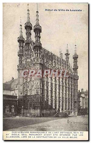 Carte Postale Ancienne Hôtel de Ville de Louvain