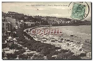 Carte Postale Ancienne San Sebastian Paseo Playa De La Concha