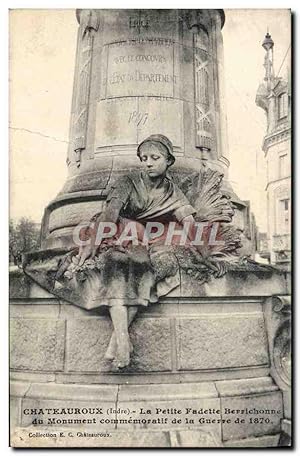 Carte Postale Ancienne Châteauroux La Petite Fadette Berrichonne du monument commemoratif de la g...