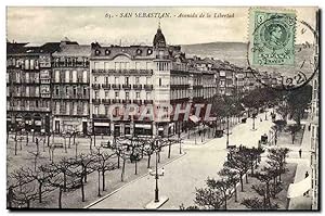 Carte Postale Ancienne San Sebastian Avenida De La Libertad