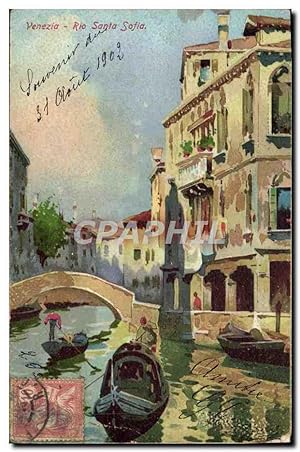 Carte Postale Ancienne Venezia Rio Santa Sofia