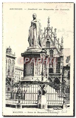 Carte Postale Ancienne Mechelen Standbeeld Van Margaretha Van Oostenrijk