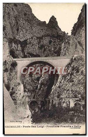 Image du vendeur pour Carte Postale Ancienne Grimaldi Ponte San Luigi Frontiera Francia e Italia mis en vente par CPAPHIL