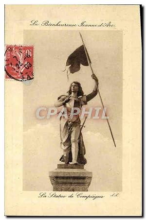 Carte Postale Ancienne La bienheureuse Jeanne d'Arc Statue de Compiegne