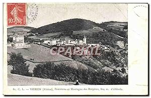 Bild des Verkufers fr Carte Postale Ancienne Yzeron Panorama Et Montagne Des Bruyeres Cachet perle zum Verkauf von CPAPHIL