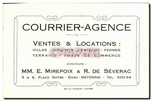 Image du vendeur pour Carte de visite Courrier Agence Mirepoix Severac Place Notre Dame Bayonne Immobilier mis en vente par CPAPHIL