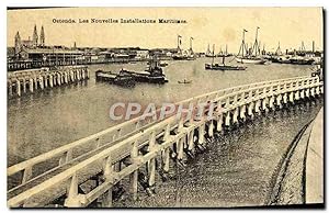 Carte Postale Ancienne Ostende Les Nouvelles Installations Maritines Bateaux