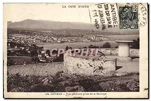 Carte Postale Ancienne Antibes vue générale prise de la Garoupe