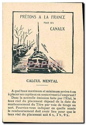 Image du vendeur pour Carte Postale Ancienne Calcul Mental Pretons pour la France pour ses canaux mis en vente par CPAPHIL
