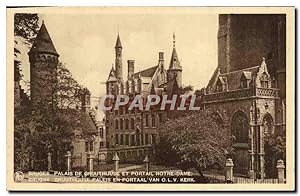 Carte Postale Ancienne Bruges Palais De Gruuthuuse et portail Notre Dame