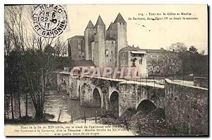 Carte Postale Ancienne Pont Sur La Gelise Et Moulin de Barbaste dont Henri IV se disait le meunie...