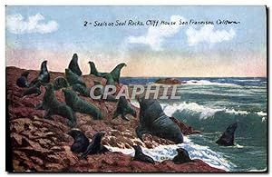 Bild des Verkufers fr Carte Postale Ancienne Seals On Seal Rocks Cliff House San Francisco California Phoques zum Verkauf von CPAPHIL