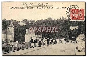 Carte Postale Ancienne La Varenne Chennevieres Perspective du Pont et vue du Château de l'Etape