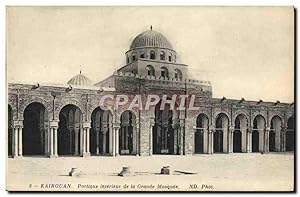 Carte Postale Ancienne Kairouan Portique Intérieur de la Grande Mosquee