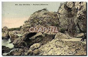 Carte Postale Ancienne Cap D'Antibes Rochers D'Eîlenroc (carte toîlee)