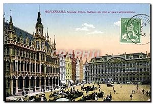 Carte Postale Ancienne Bruxelles Grande Place Maison du roi et des Corporations