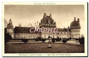 Carte Postale Ancienne Château De Valencay Cote Ouest et jardin français