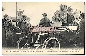 Carte Postale Ancienne Automobile Coupe des voiturettes a Boulogne sur mer 25 juin 1911 Thomas al...