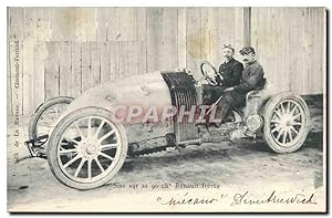 Carte Postale Ancienne Automobile Sisz sur sa 90 chevaux Renault Freres