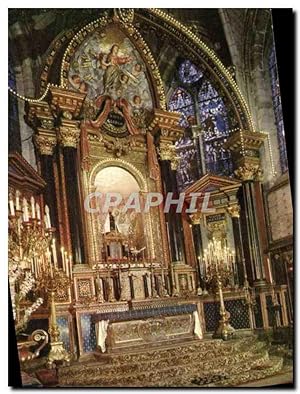 Carte Postale Ancienne ND de Liesse Le Sanctuaire Notre Dame Le retable La colonnade de jaspe