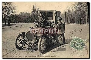 Carte Postale Ancienne Automobile Paris Nouveau Un taxi automobile au Bois de Boulogne