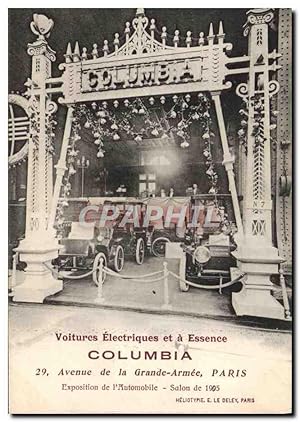 Carte Postale Ancienne Automobile Voitures electriques et a essence Columbia Avenue de la Grande ...