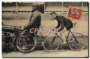 Carte Postale Ancienne Meto Velo Cycle Vandentuylt entraine par Ceurremans