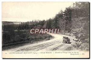 Carte Postale Ancienne Automobile Coupe Gordon Bennett 1905 Circuit Michelin Descente et virages ...