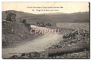 Carte Postale Ancienne Automobile Circuit d'Auvergne Coupe Gordon Bennett 1905 Virage de la mort ...