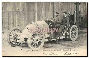 Carte Postale Ancienne Automobile Edmond sur sa 90 chevaux Renault Freres