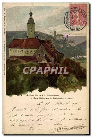 Carte Postale Ancienne Illustrateur Schloss Horneck b Gundelsheim Burg Gutenberg