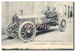 Carte Postale Ancienne Automobile Hanriot sur sa 120 chevaux Bayard A Clement