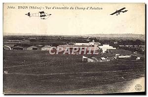 Carte Postale Ancienne Bron vue d'ensemble du champ d'aviation Avion