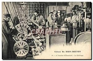 Carte Postale Ancienne Automobile Puteaux Usines de Dion Bouton a l'atelier d'electricite Le bobi...