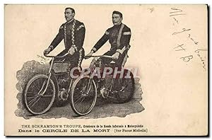 Carte Postale Ancienne The Sckramson's troupe Createurs de la ronde infernale a motocyclette Cerc...