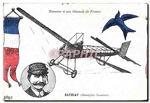 Carte Postale Ancienne Avion Aviation Bathiat Monoplan Sommer