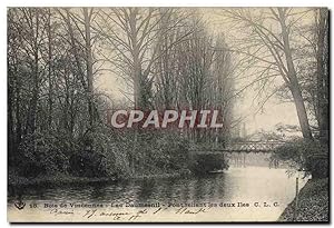 Carte Postale Ancienne Bois de Vincennes Lac Daumesnil Pont reliant les deux îles